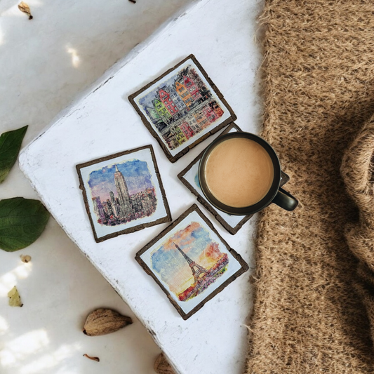 Travel The World – Wanderlust Wooden Coasters