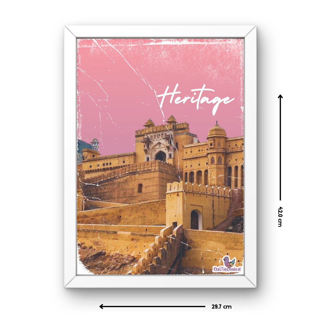 The Royal Pink City – Jaipur Heritage A3 Wall Frame Set (Set of 3)