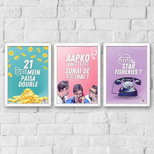 Hera Pheri Bollywood A3 Wall Frame