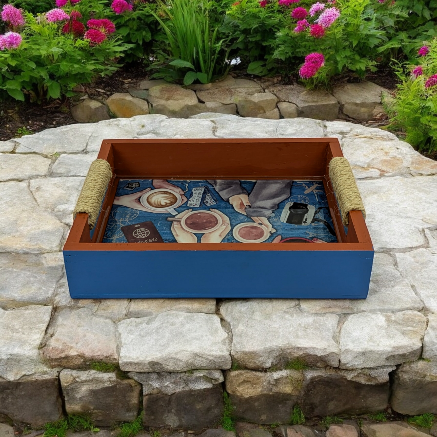 Coffee & Conversations - Pinewood Serving Tray