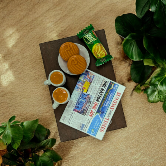 Tea & Newspaper Miniature – MDF Fridge Magnet