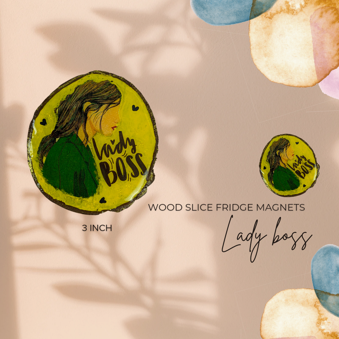 Boss Lady Wooden Magnet