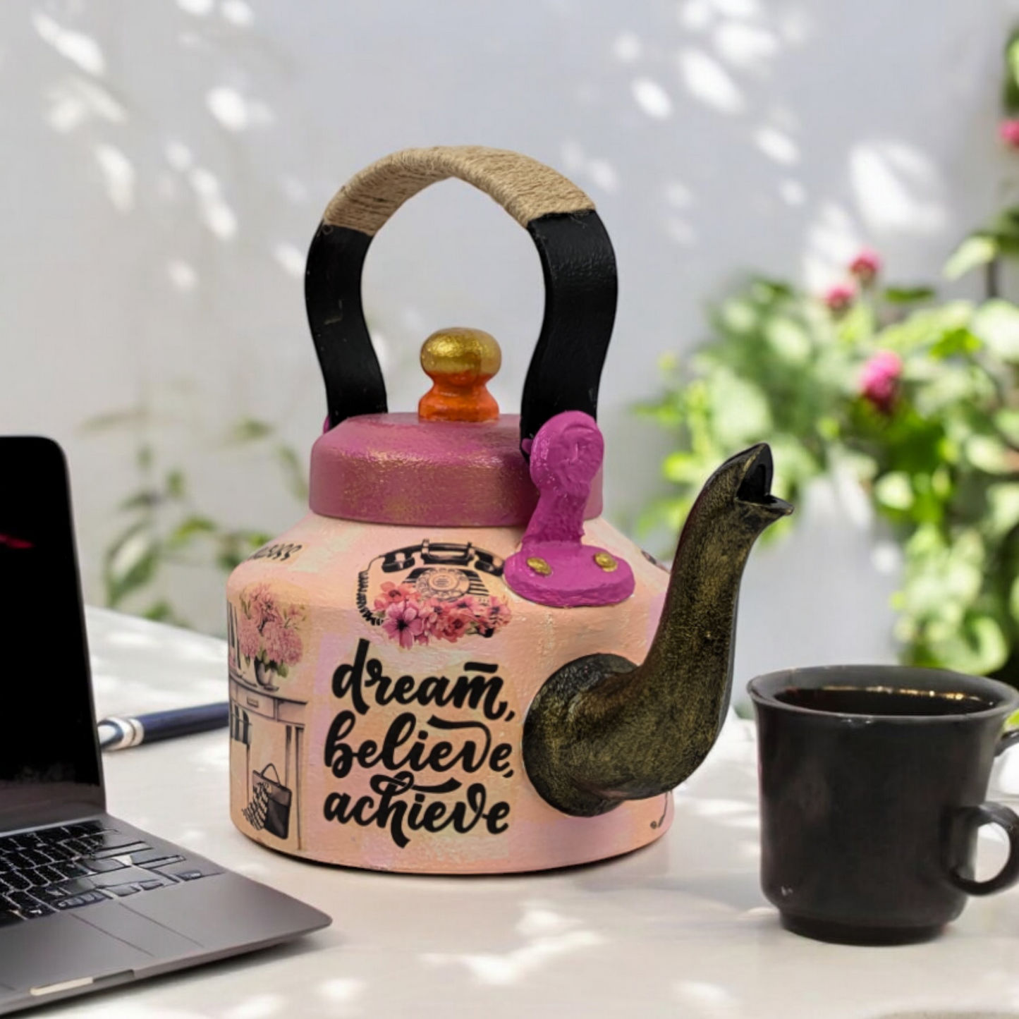 Boss Lady Hustle – Hand-Painted Kettle Statement Piece