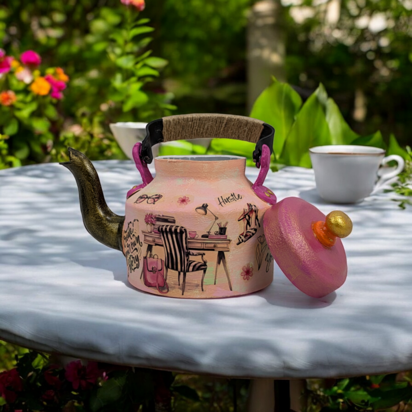 Boss Lady Hustle – Hand-Painted Kettle Statement Piece