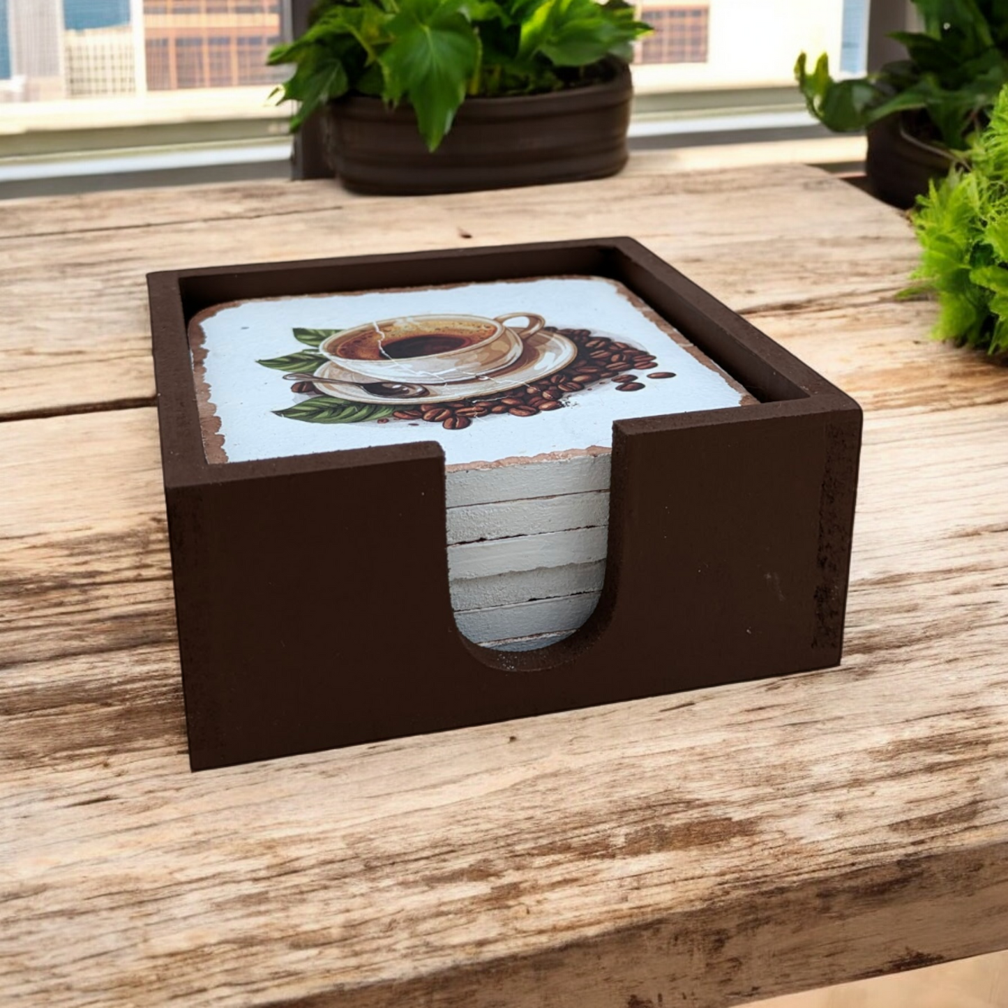 Mocha Mood – Set of 6 MDF Coasters in a Box