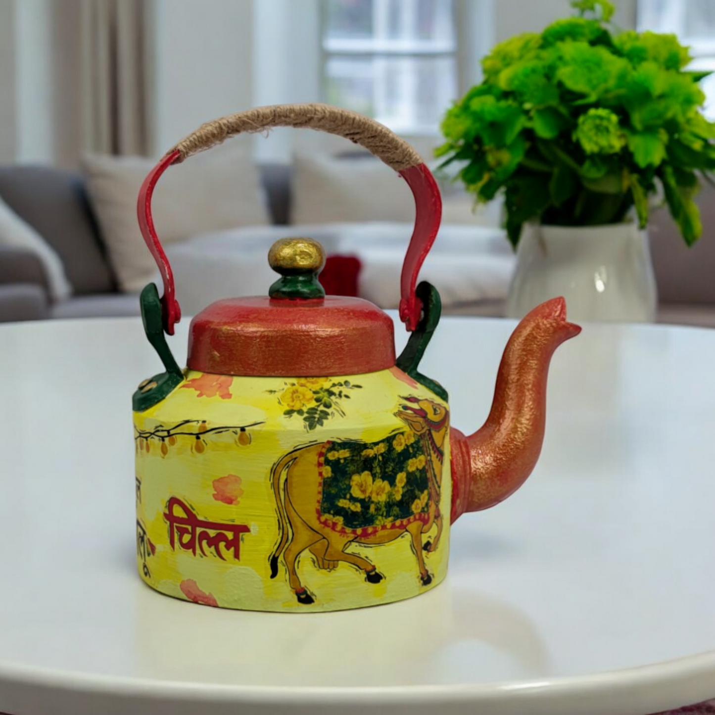 Urban Chic – Hand-Painted Kettle Statement Piece