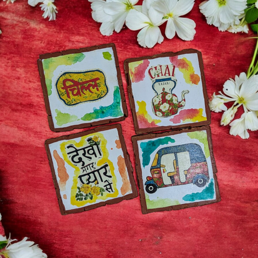 Atrangi Sips – Colorful & Whimsical Wooden Coasters