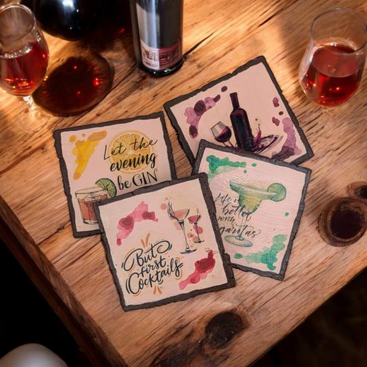 Cocktail Charms – Wooden Coasters with a Spirited Twist