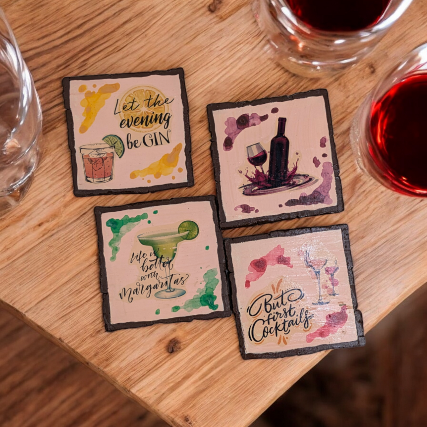 Cocktail Charms – Wooden Coasters with a Spirited Twist