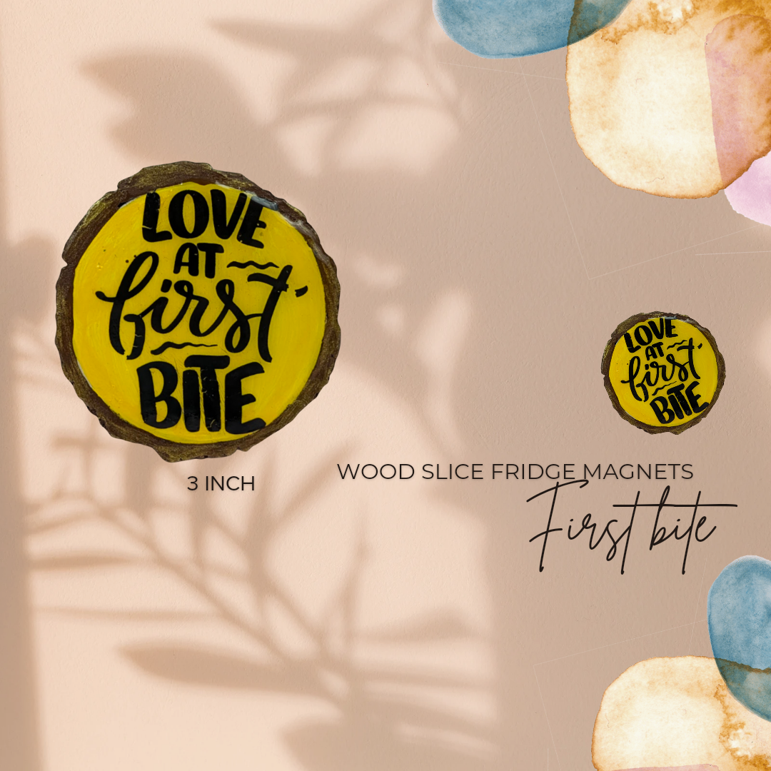 Love at First Bite – Wooden Fridge Magnet