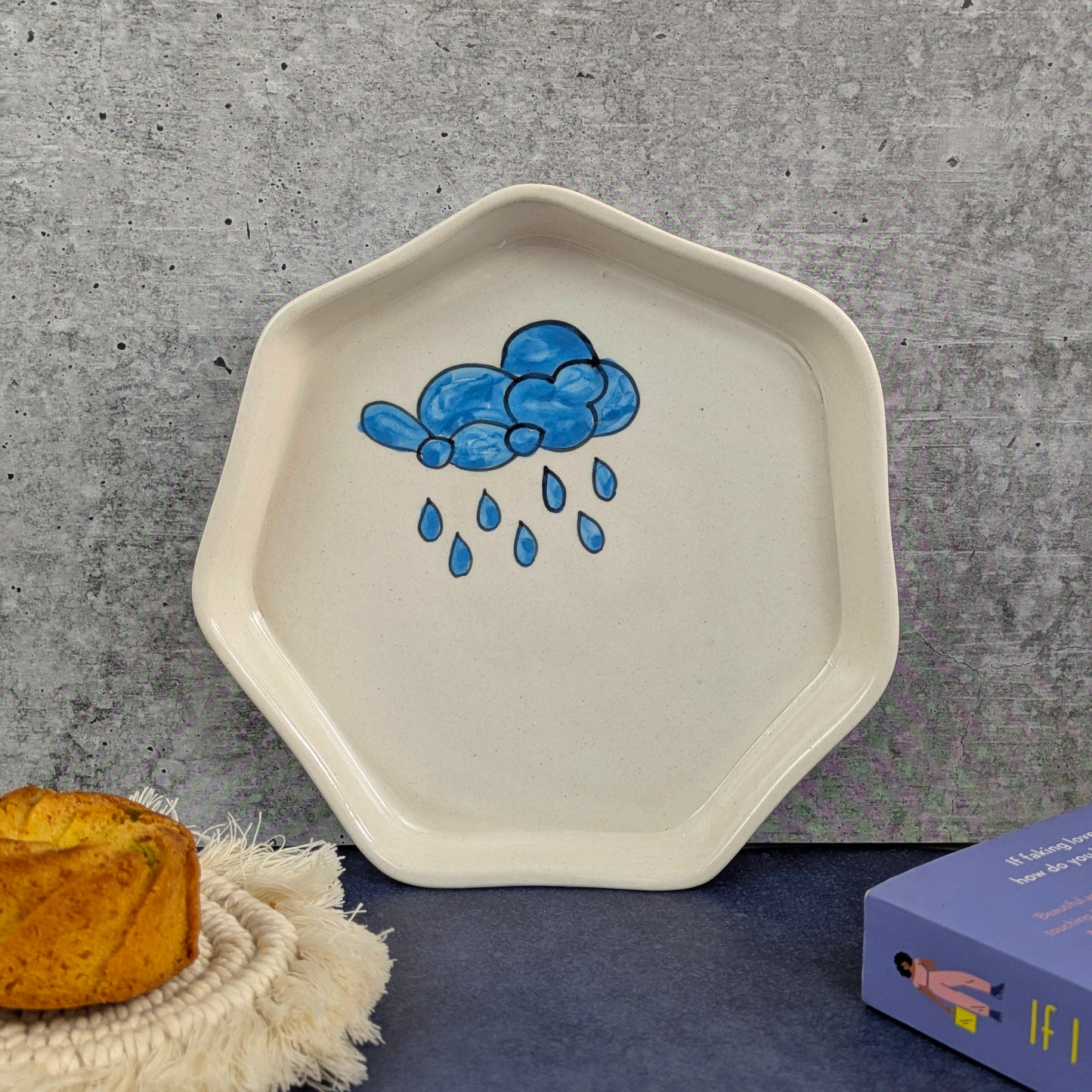 Blue Cloud Ceramic Serving Plate