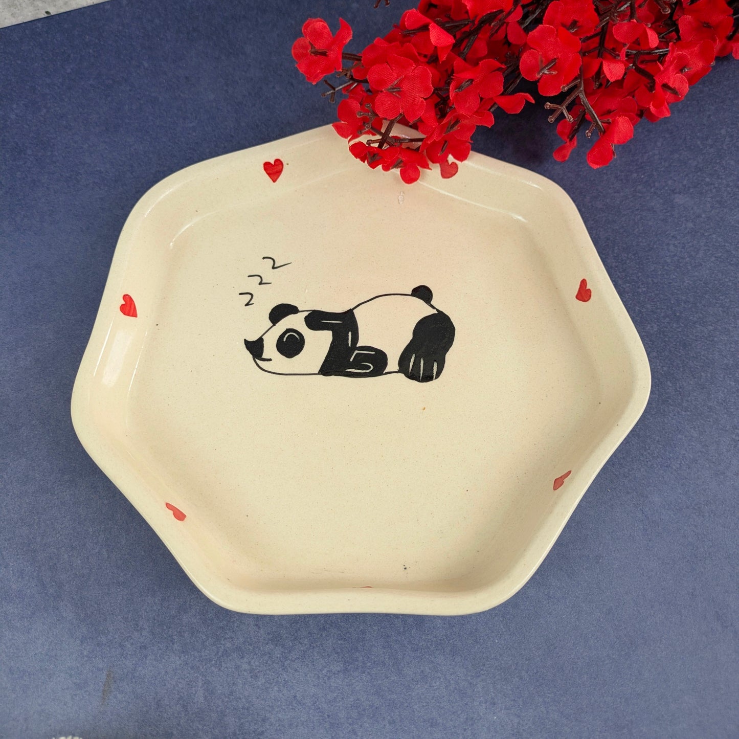 Nap Time Panda I Hand-Painted Ceramic Plate