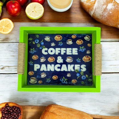Coffee & Pancakes - Pinewood Serving Tray