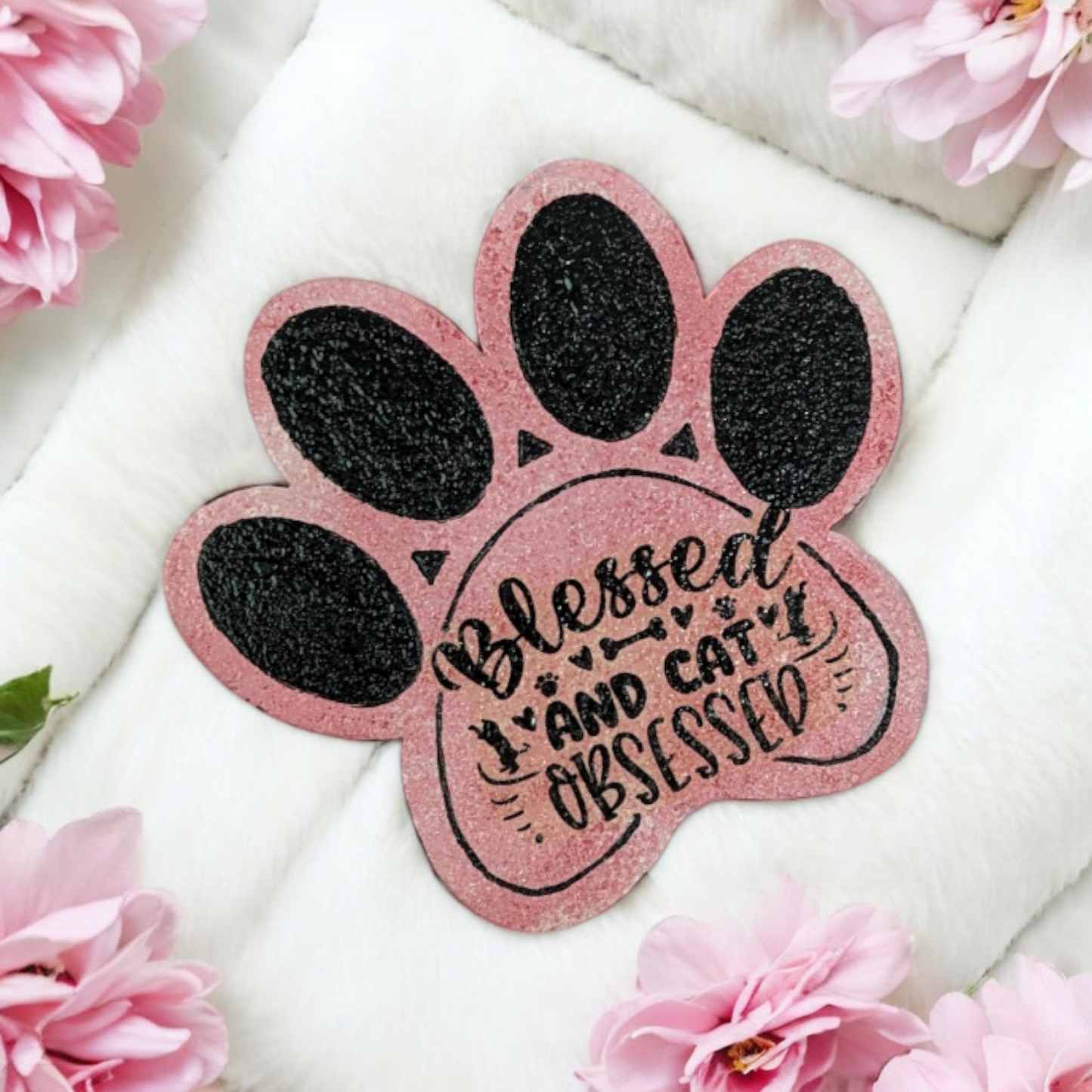 Purrfect Paws – Set of 2 Cat Paw MDF Fridge Magnets