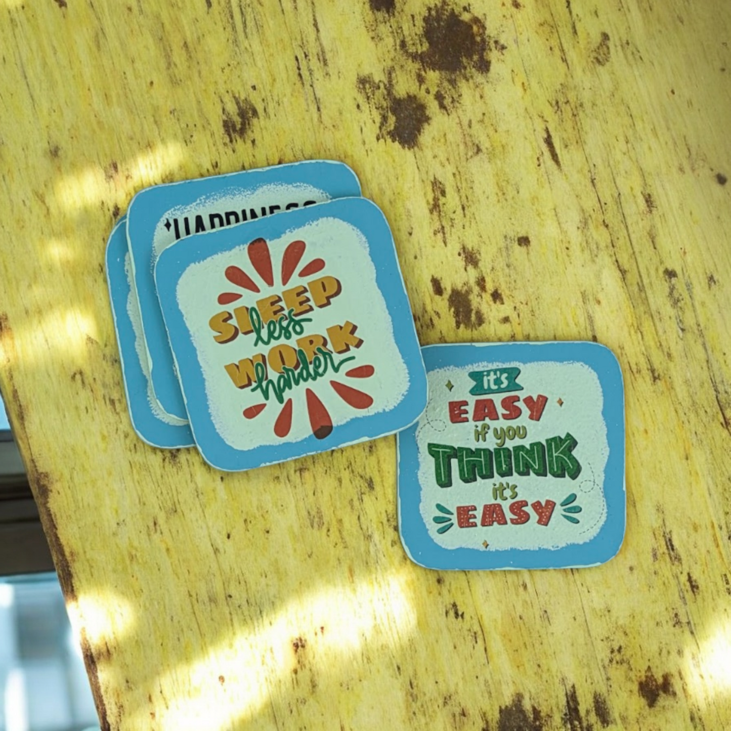 Motivational Moments – Set of 6 Wooden Coasters in a box