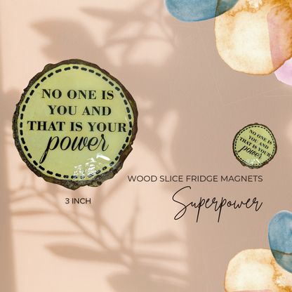 One of a Kind – Wooden Log Slice Fridge Magnet