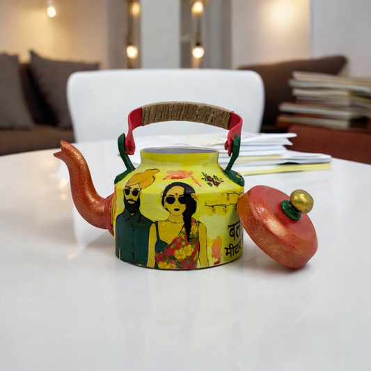 Urban Chic – Hand-Painted Kettle Statement Piece