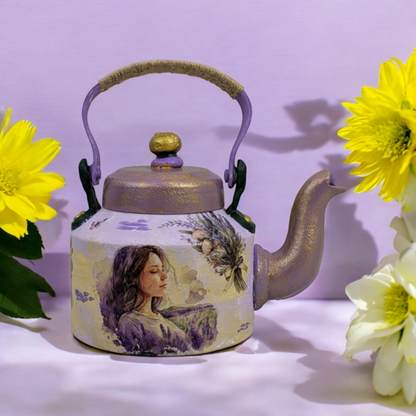 Lavender Dreams – Hand-Painted Kettle Statement Piece