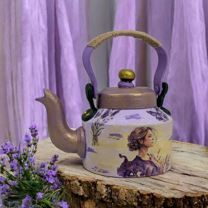 Lavender Dreams – Hand-Painted Kettle Statement Piece