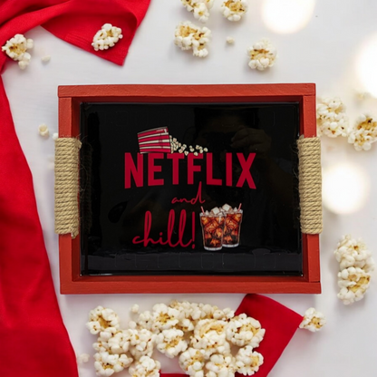 Netflix & Chill - Pinewood Serving Tray