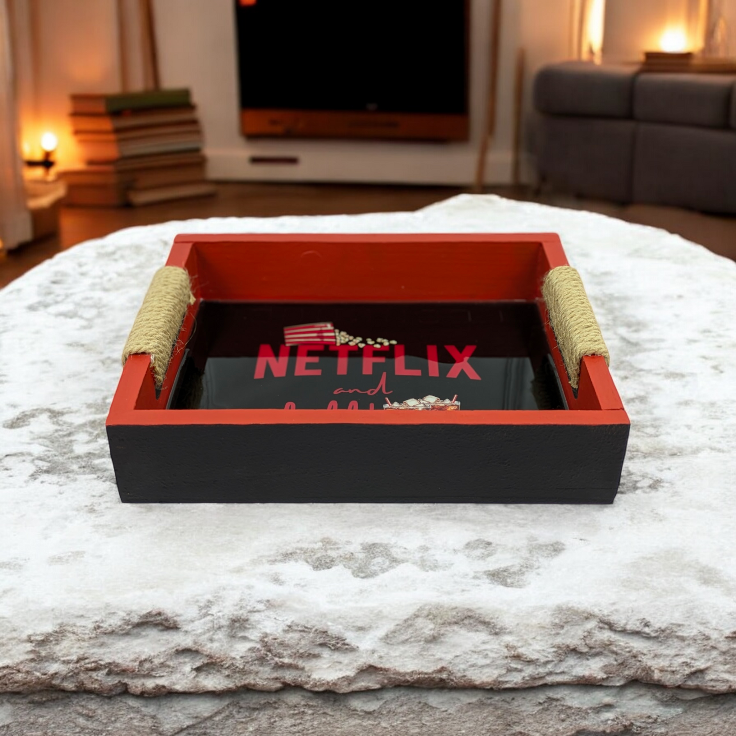 Netflix & Chill - Pinewood Serving Tray
