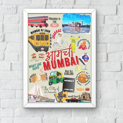 Bombay Hustle: Mumbai City A3 Wall Frame