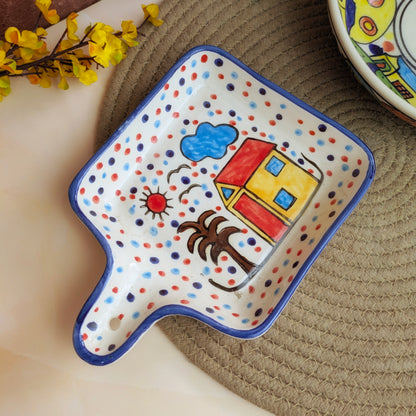 Snack Happy I Hand-Painted Scenery Serving Platter