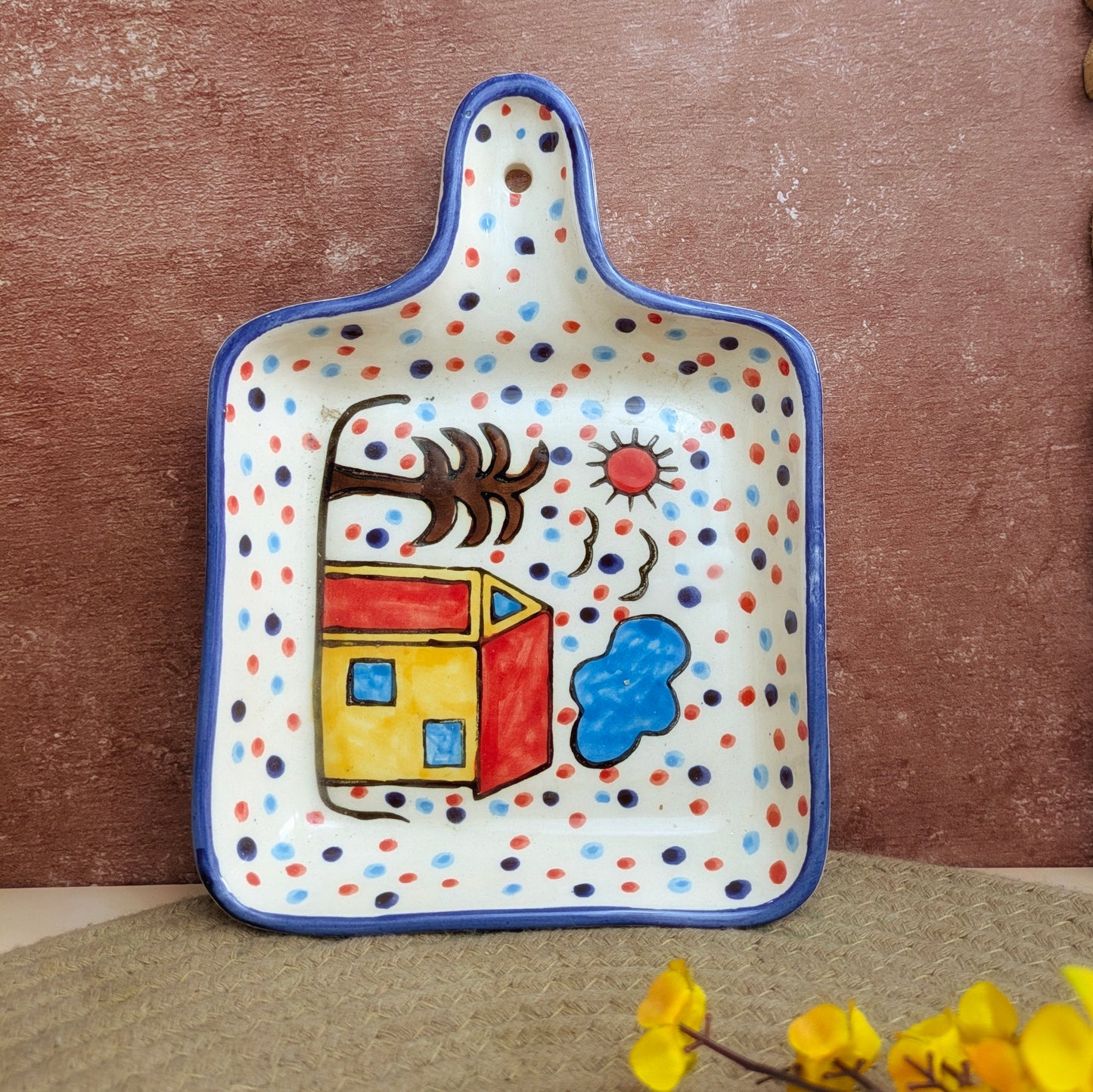 Snack Happy I Hand-Painted Scenery Serving Platter