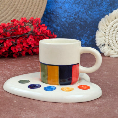 🎨 Palette Please – Artsy Ceramic Mug & Saucer Set