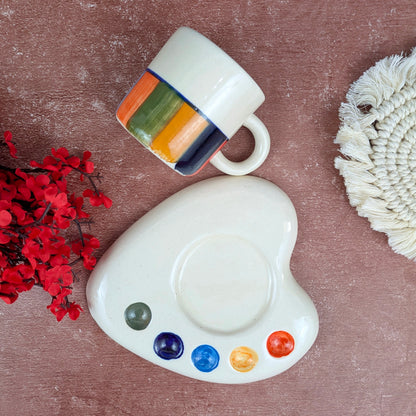 🎨 Palette Please – Artsy Ceramic Mug & Saucer Set