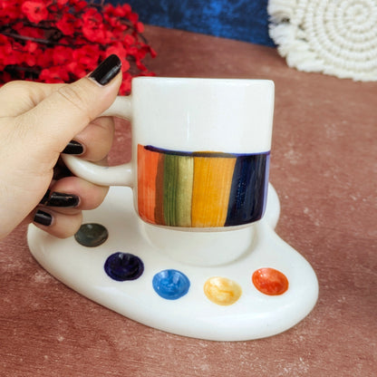 🎨 Palette Please – Artsy Ceramic Mug & Saucer Set