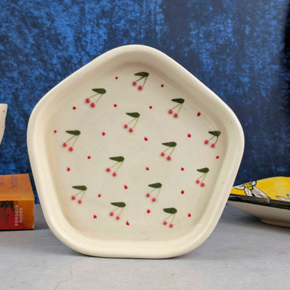 Cherry Pop I Hand-Painted Ceramic Plate