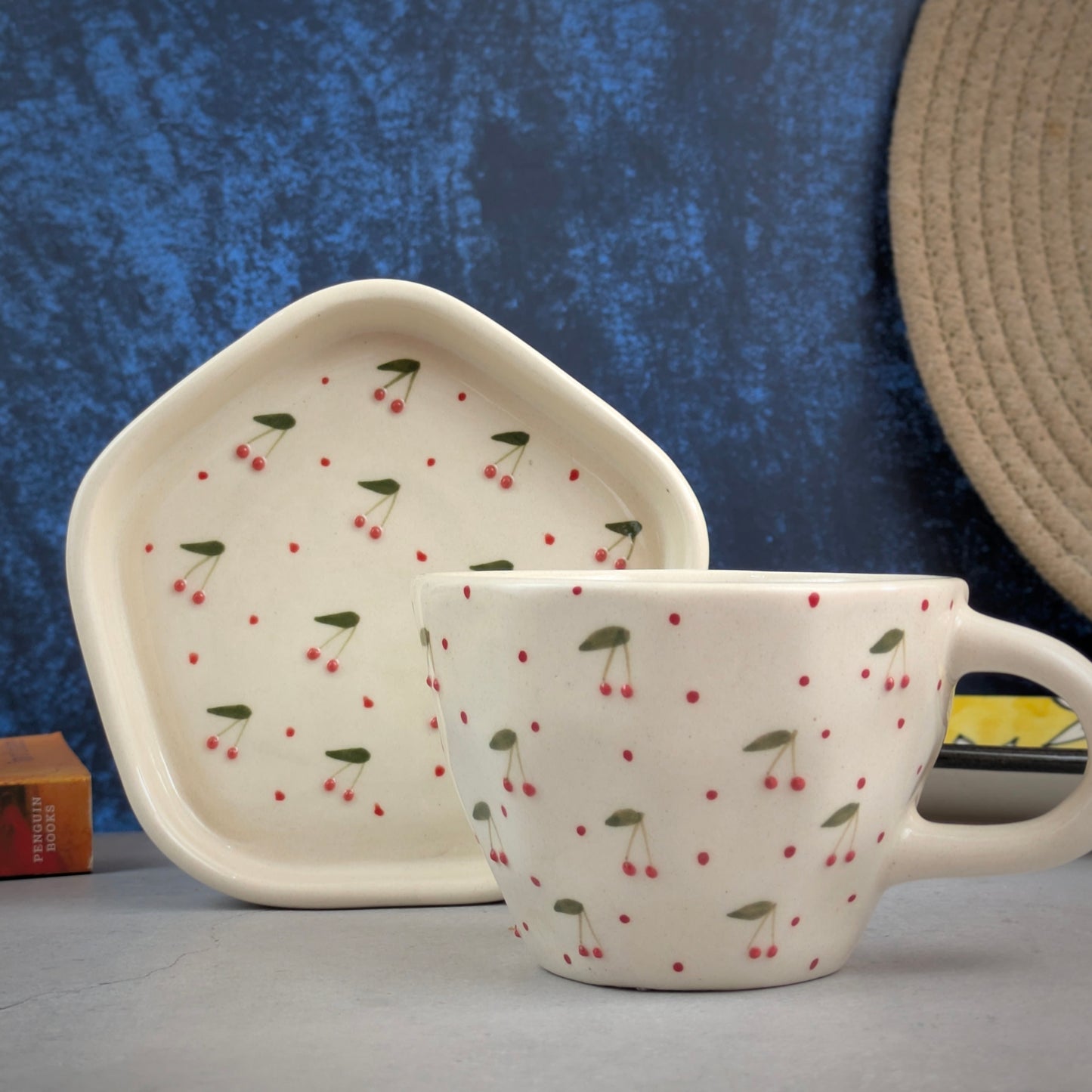 Cherry Pop I Hand-Painted Ceramic Plate